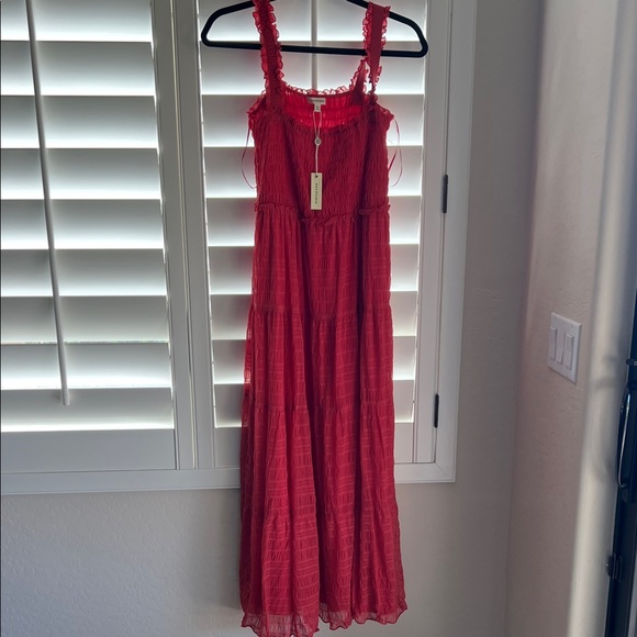 Max Studio Dresses & Skirts - Max Studio Crimson Smocked Tiered Maxi Dress
